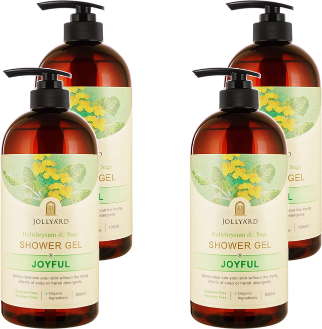 JOLLYA'RD 潔麗雅 蠟菊&鼠尾草舒活沐浴露, 4瓶, 1L