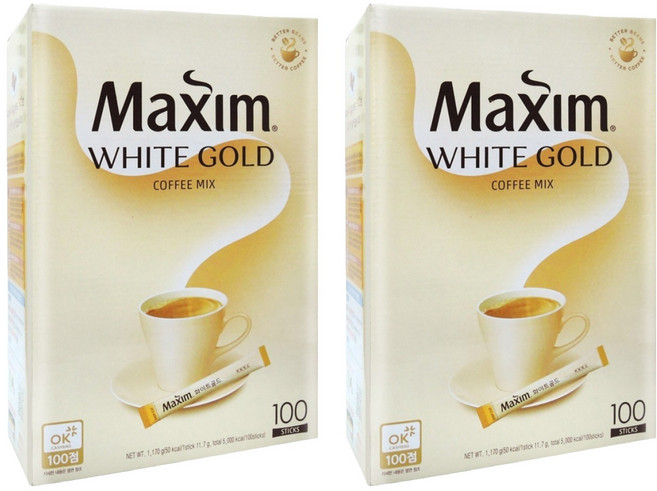 Maxim 麥心 白金經典三合一咖啡, 11.7g, 100條, 2盒