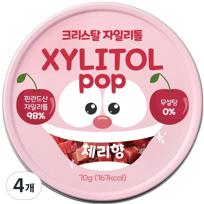 자일리톨팝 틴케이스 체리, 70g, 4개