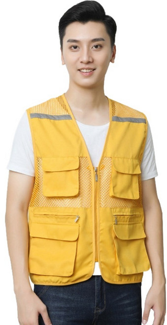 엘쏘 남성용 메쉬 여름 4포켓 다용도 등산 낚시 작업 조끼