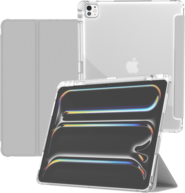 굿밸류 컬러뷰 애플펜슬 수납 태블릿 케이스, 그레이, 1개