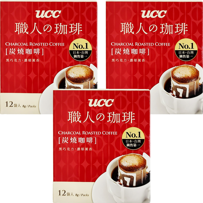 ucc 職人的珈琲 濃萃重焙濾掛式咖啡, 8g, 12包, 3盒