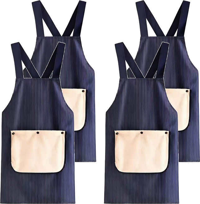 德利生活 可拆卸擦手巾圍裙, 藍色, 4個