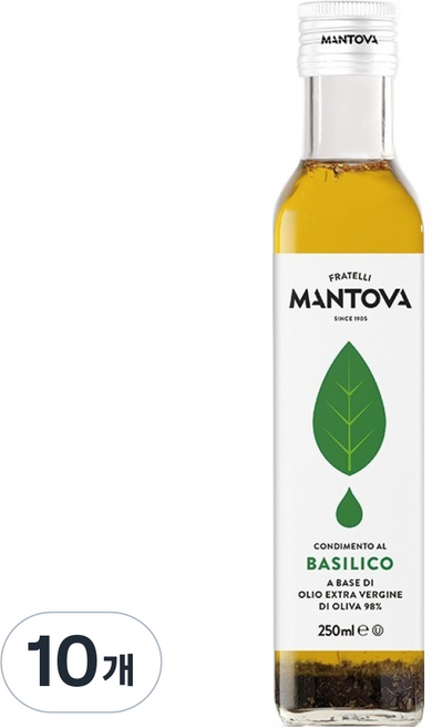 만토바 엑스트라 버진 바질 올리브오일, 10개, 250ml