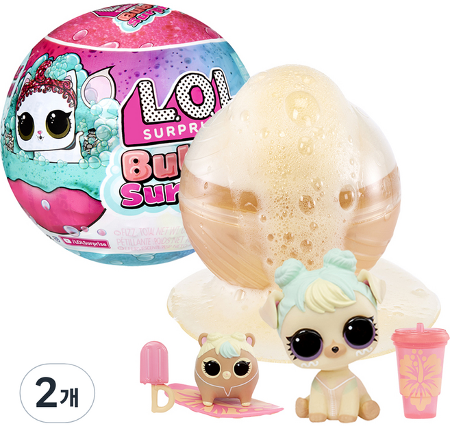 L.O.L Surprise 驚喜寶貝蛋 泡泡驚喜寵物綜合公仔 隨機出貨, 2個