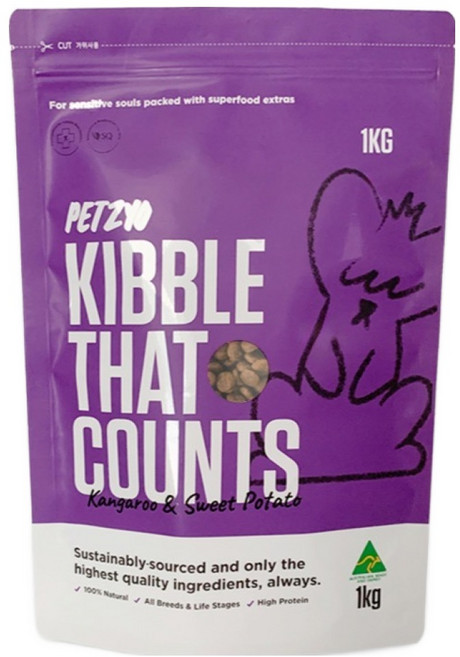 펫죠 전연령 강아지 청정호주 키블댓카운트 건식사료, 캥거루, 1kg, 1개