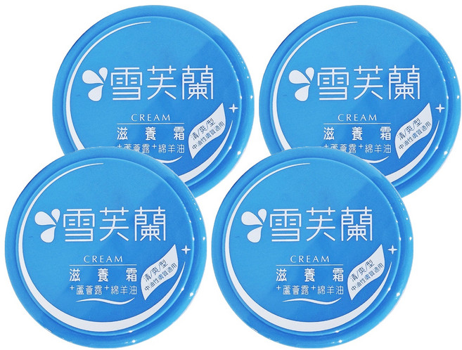 雪芙蘭滋養霜 清爽型 含蘆薈精華、綿羊油, 60g, 4罐
