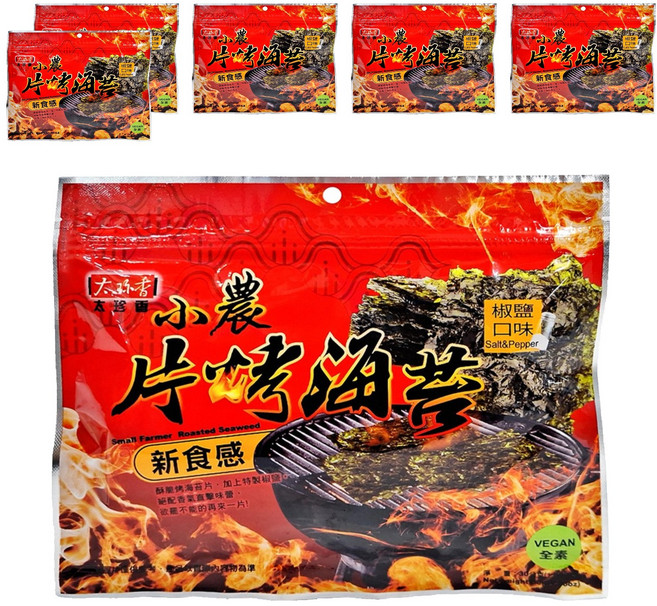 太珍香 小農片烤海苔 椒鹽口味, 30g, 6包