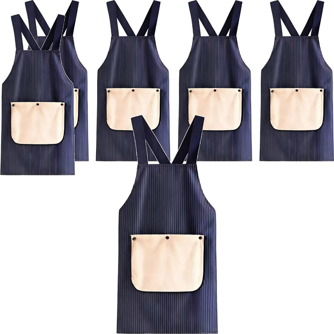 德利生活 可拆卸擦手巾圍裙, 藍色, 6個