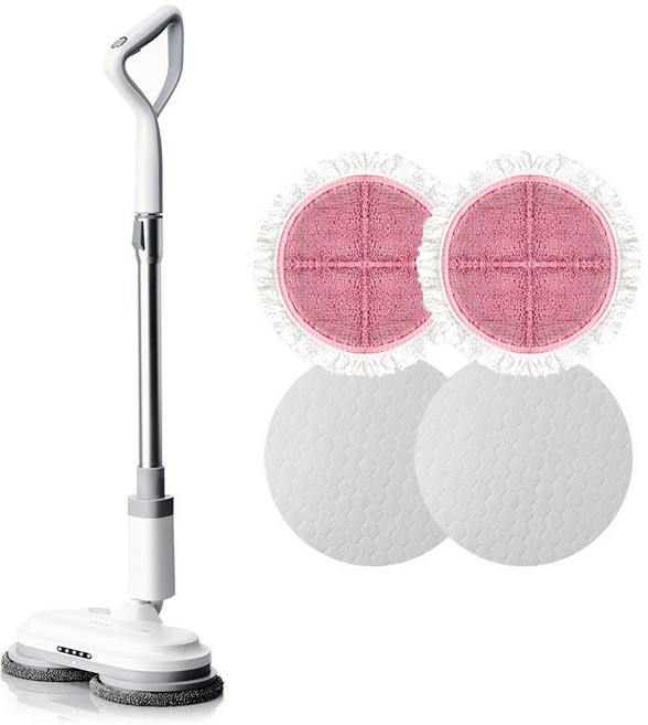 보아르 워터스핀 E1 무선 듀얼스핀 자동 물분사 물걸레 청소기, 화이트, VCL-011WH