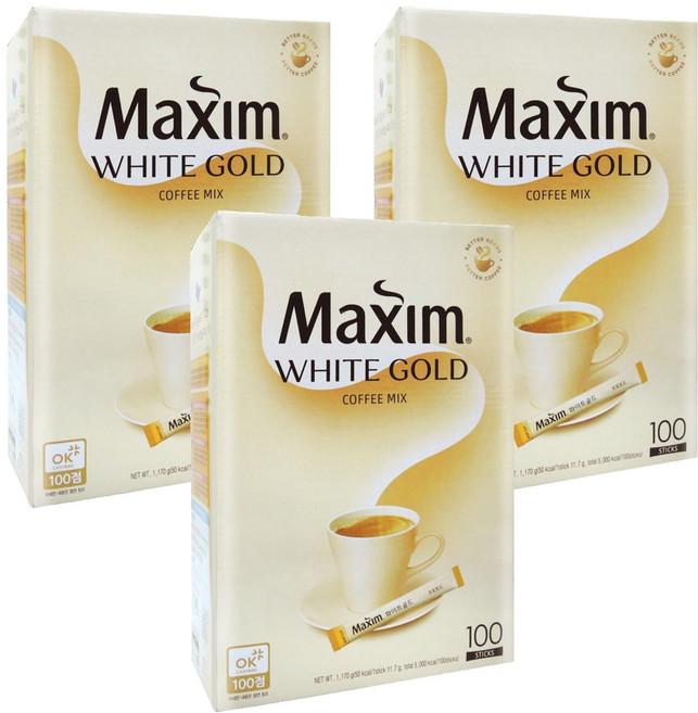 Maxim 麥心 白金經典三合一咖啡, 11.7g, 100條, 3盒