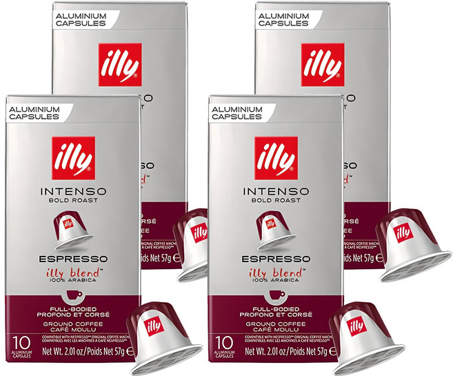 일리 네스프레소 호환 볼드 로스트 에스프레소 그라운드 캡슐커피, 5.7g, 10개입, 4개