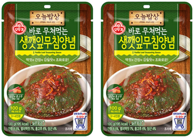 오뚜기 오늘밥상 생깻잎무침양념, 2개, 100g