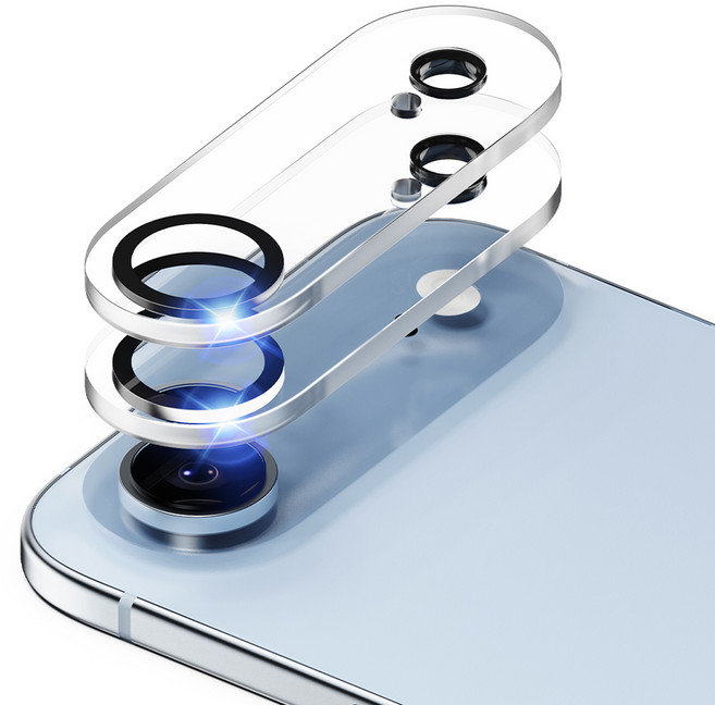 신지모루 빛번짐 방지 카메라 렌즈 강화유리 블랙링 액정보호필름 2p, 1세트