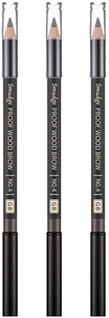 미샤 스머지프루프 우드 아이브로우 오토펜슬, 그레이 브라운, 3개