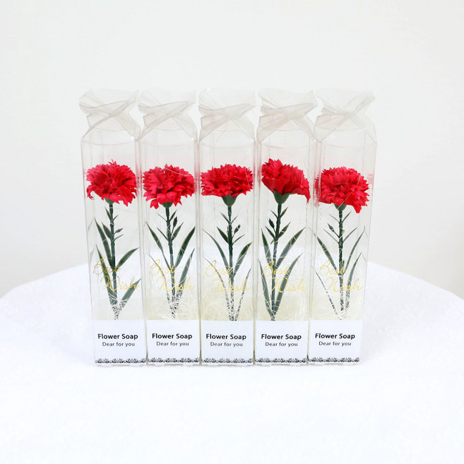 조아트 비누꽃 쁘띠 한송이 카네이션, 레드, 5개