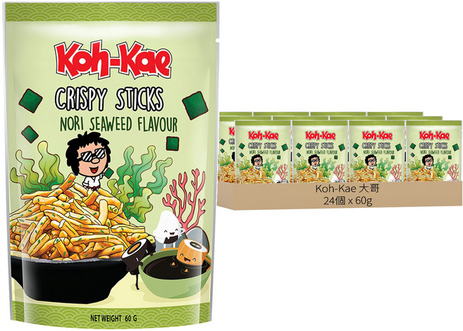 Koh-Kae 大哥 海苔味脆脆條, 60g, 24包