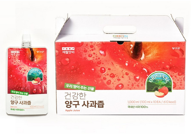 제철장터 양구 사과즙, 1L, 1개