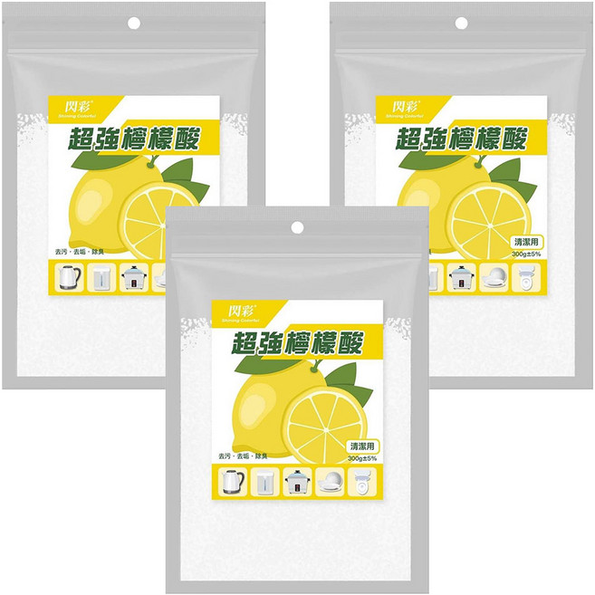 Shining Colorful 閃彩 超強檸檬酸, 300g, 3包