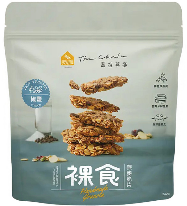 The Chala 蕎拉燕麥 裸食燕麥脆片 椒鹽, 230g, 1包
