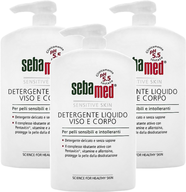 sebamed 施巴 pH5.5 潔膚露 附壓頭 (平行輸入), 1L, 3瓶