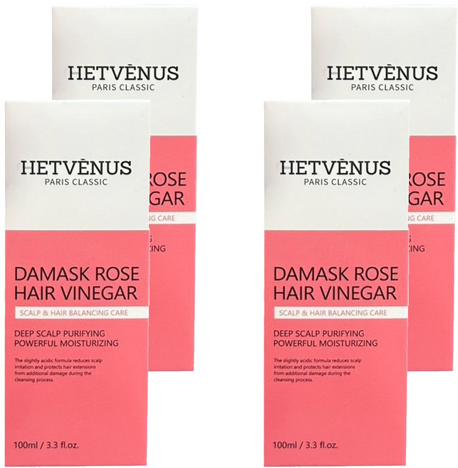 HETVÉNUS 大馬士革玫瑰頭皮淨化護髮醋, 4個, 100ml