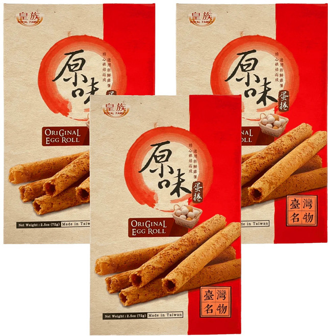ROYAL FAMILY 皇族 原味蛋捲, 72g, 3盒