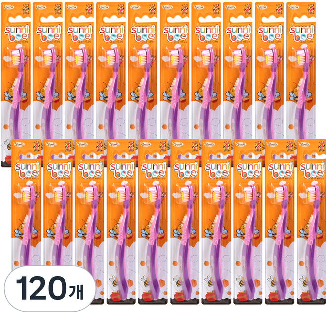 지앤마 써니비 키즈 칫솔 2단계, 여아용, 120개, 1개입
