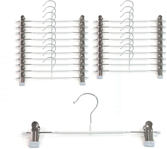 살림의기술 논슬립 집게형 바지 치마 걸이, 화이트, 20개