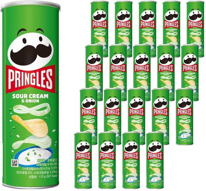 PRINGLES 品客 酸奶油洋蔥, 110g, 20個