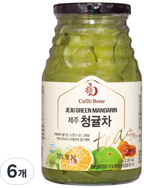 카페베네 과일청 청귤차, 480g, 6개