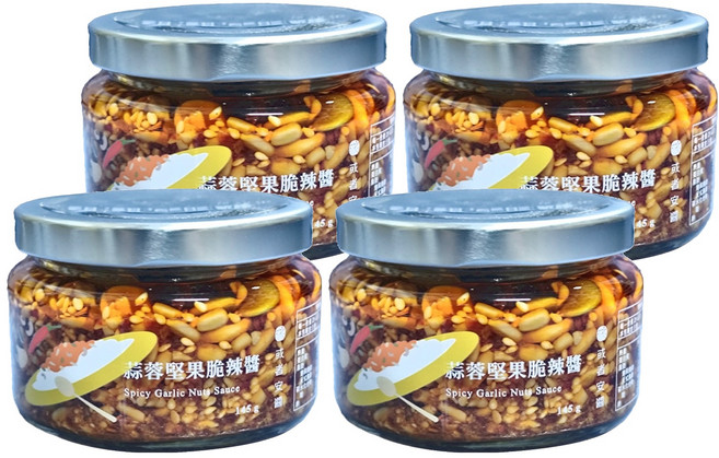 OR sauce 或者安醬 蒜蓉堅果脆辣醬, 145g, 4個