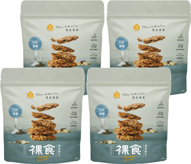 The Chala 蕎拉燕麥 裸食燕麥脆片 椒鹽, 230g, 4包