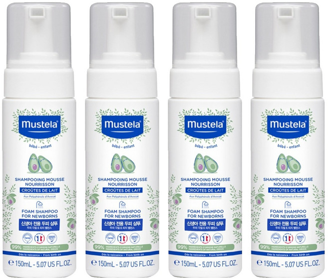 무스텔라 폼 포 뉴 본 유아샴푸, 150ml, 4개
