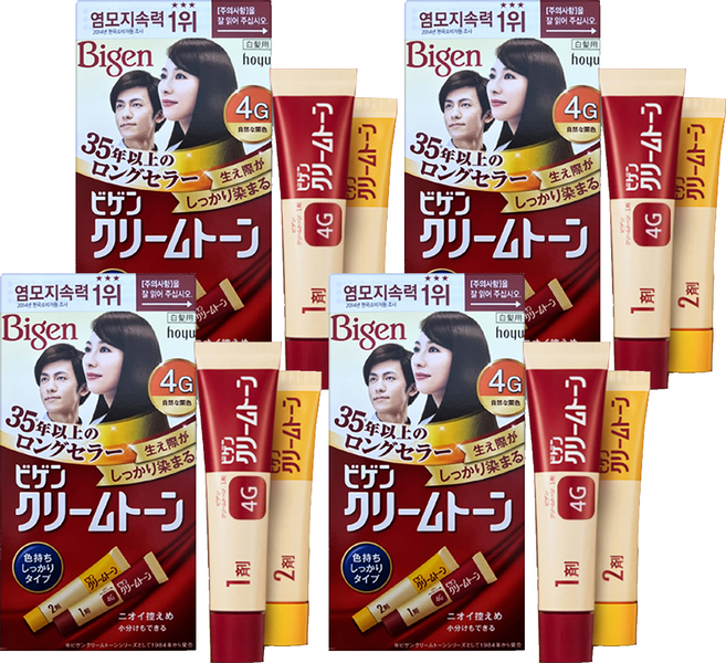 비겐 크림톤 염색제, 4G자연밤색, 4개