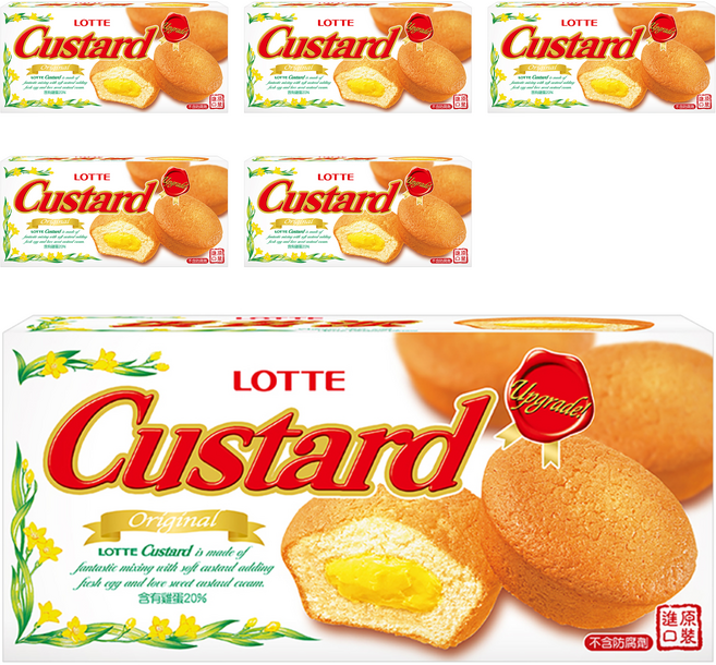 LOTTE 樂天 Custard 蛋黃派 6包, 138g, 6盒