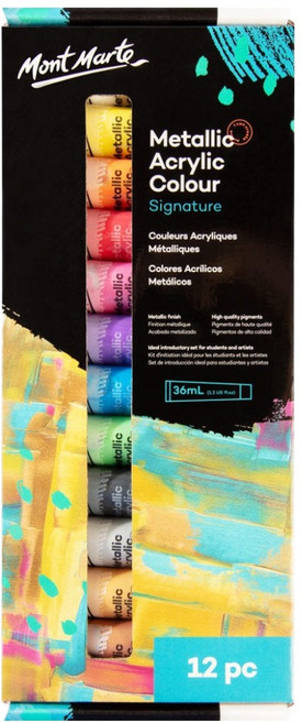 Mont Marte 蒙瑪特 金屬壓克力組 PMMT1236, 36ml, 12色
