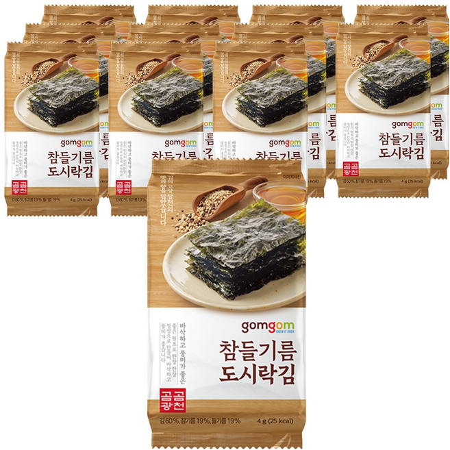 곰곰 참들기름 도시락김, 4g, 12개