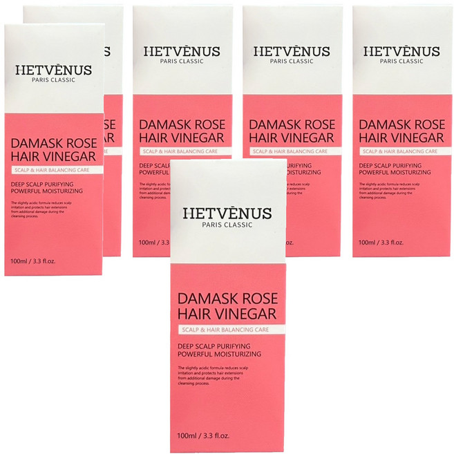 HETVÉNUS 大馬士革玫瑰頭皮淨化護髮醋, 6個, 100ml