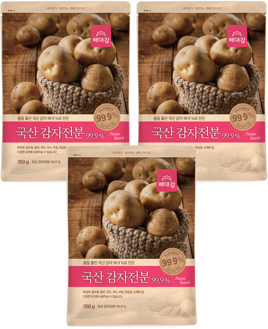 배대감 국산 감자전분, 350g, 3개
