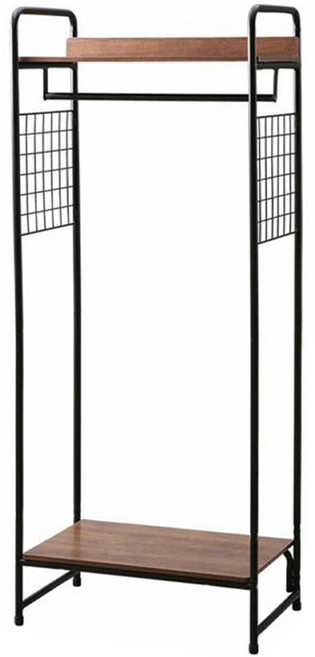 IRIS OHYAMA 愛麗思歐雅瑪 獨特木板加蓋風格網掛型吊掛衣架 PI-B4, 黑色, 1個