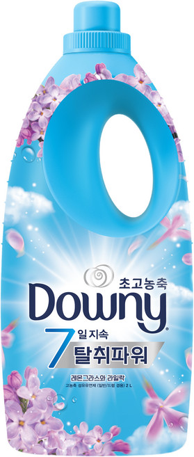 다우니 초고농축 7일 지속 탈취파워 섬유유연제 레몬그라스와 라일락 본품, 2L, 1, 1개