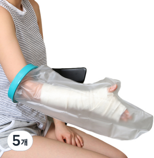 토비메모리 깁스방수 커버 성인팔 숏 FS-2100, 5개, 혼합 색상