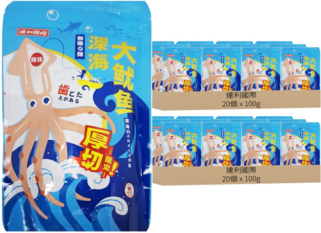 達利國際 深海大魷魚 辣味, 40個, 100g