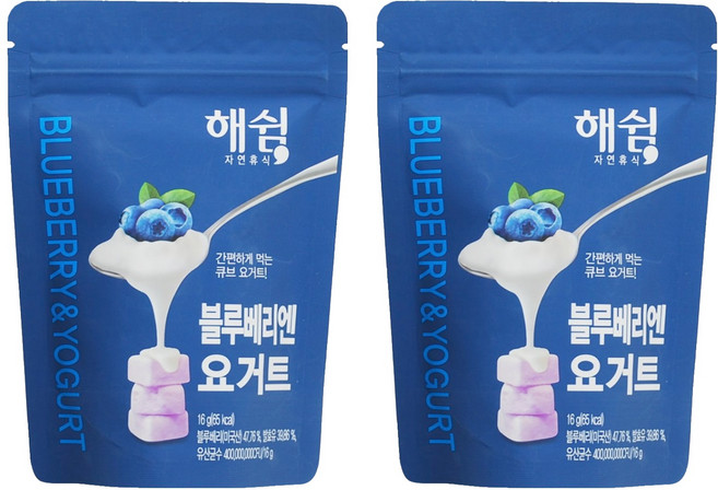 Haeswim 寶寶優格餅乾 6個月以上, 藍莓, 16g, 2包