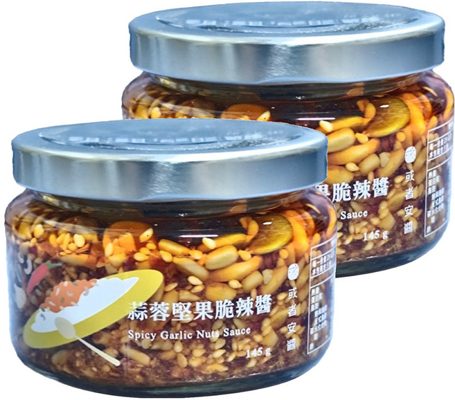 OR sauce 或者安醬 蒜蓉堅果脆辣醬, 145g, 2個