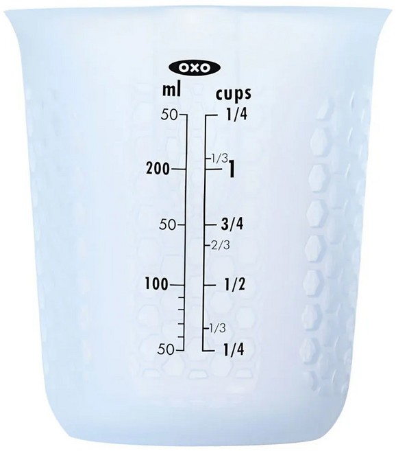 OXO 矽膠軟質量杯, 透明色, 250ml, 1個
