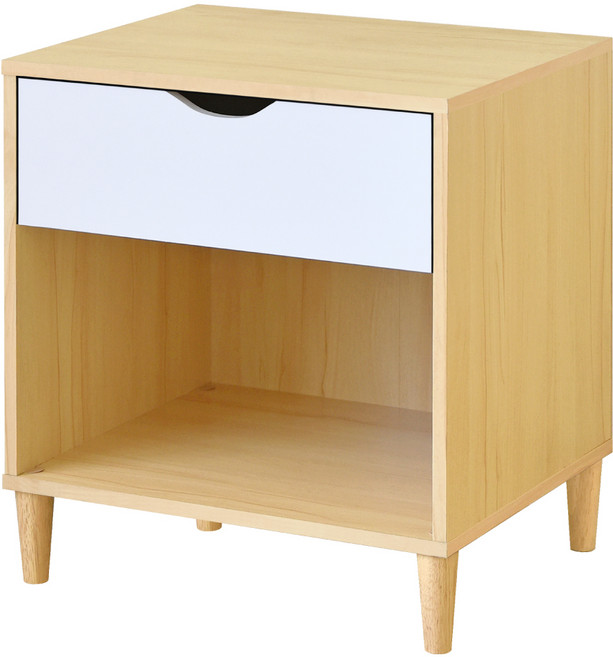 HOPMA 合馬家具 微笑單抽斗櫃 PC-B-SL101MPW 486 x 401 x 538mm 11kg, 楓木配白, 1個