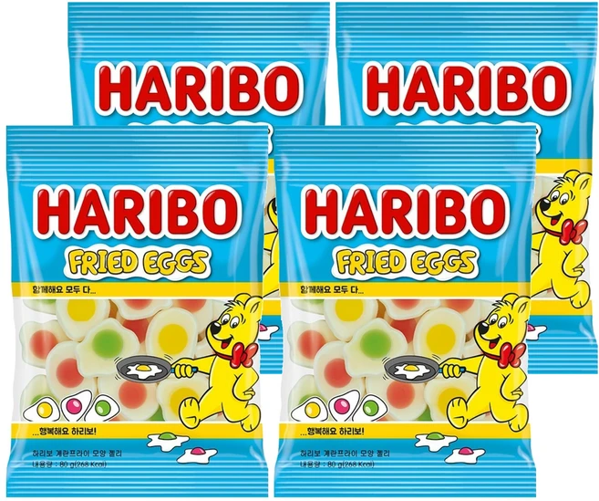 하리보 계란프라이 모양 젤리, 4개, 80g - 쿠팡