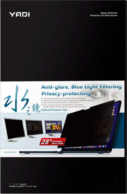 YADI 亞第 水之鏡 16 : 10 防窺片亞第 靜電吸附 ASUS ExpertBook P3 P3405CVA 專用 PF4PPA-W140, 1片